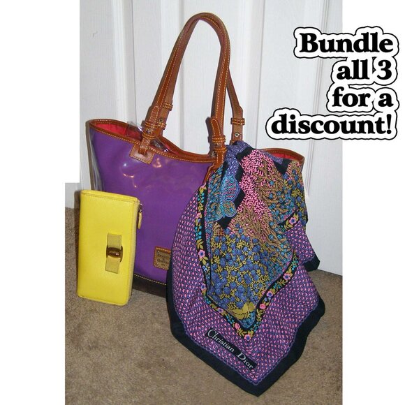 💜👜 Dooney & Bourke Purple Patent leather tote bag EUC - Picture 15 of 15